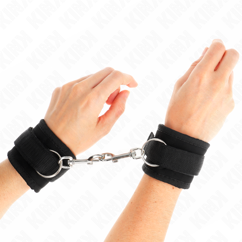 KINK - BLACK NYLON WRISTBANDS MODEL 2 ADJUSTABLE 18-35 CM X 6 CM