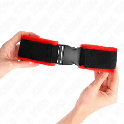Comprar KINK Muñequeras Nylon Rojo Negro Modelo 1 – Ajustables Para Estilo Y Libertad Sensorial-Noxtic