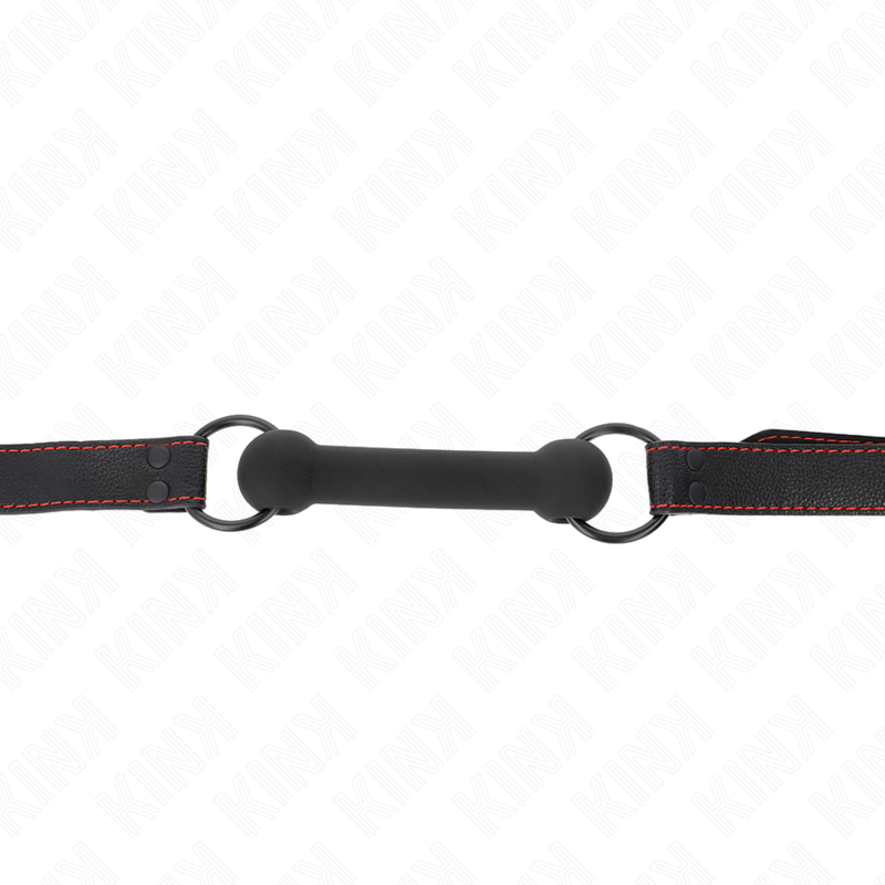 KINK - BONE-SHAPED GAG WITH ADJUSTABLE BLACK LEATHERETTE STRAP 41-57 CM