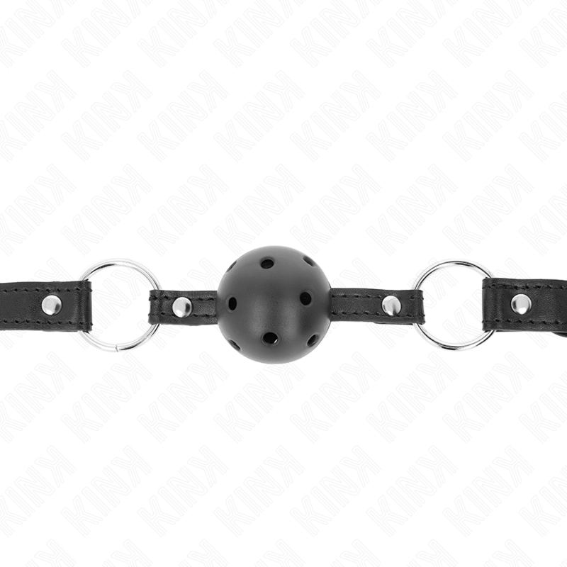 KINK - BALL GAG 4.5 CM BLACK HARD HOLLOW MODEL 1 63.5 X 2 CM