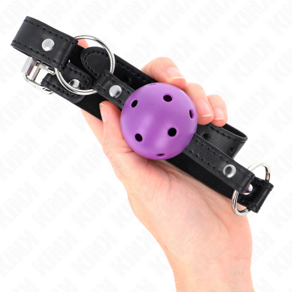 KINK Mordaza de Bola Morada 4.5 cm – Diseño Moderno en Silicona Médica Para Exploración Sensitiva