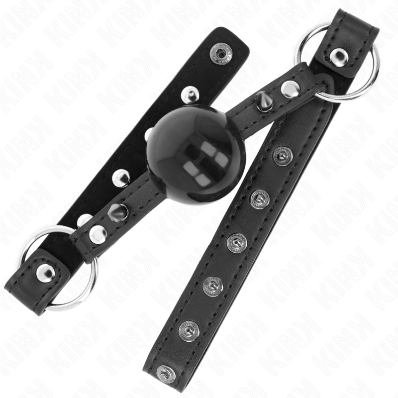 KINK - 4 CM BALL GAG WITH SPIKE RIVET AND SNAP CLOSURE 65 x 2 CM
