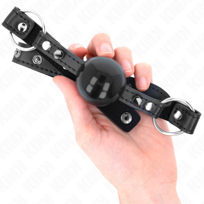 KINK - 4 CM BALL GAG WITH SPIKE RIVET AND SNAP CLOSURE 65 x 2 CM