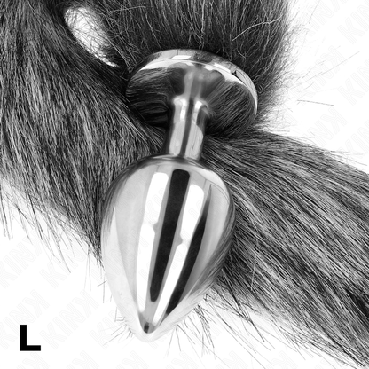 KINK Plug Anal Talla L 10x4 cm Con Cola Sintética 40 cm – Diseño Elegante Para Experiencias Divertidas