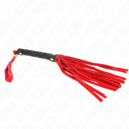 KINK Látigo Mini Piel De Ante Rojo 30 Cm – Accesorio Ideal Para Estimulación Sensorial Con Diseño Elegante