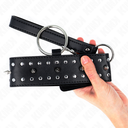 KINK Collar Con Correa Ajustable – Diseño Elegante Con Tachuelas Plateadas Para Control Y Estilo