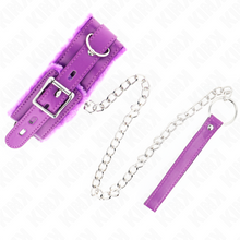 KINK - 65 CM PURPLE COLLAR WITH LEASH WITH RESTRAINTS ADJUSTABLE 36-42 CM X 5.5 CM