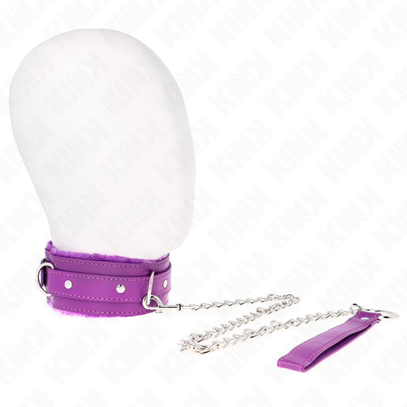 KINK - 65 CM PURPLE COLLAR WITH LEASH WITH RESTRAINTS ADJUSTABLE 36-42 CM X 5.5 CM