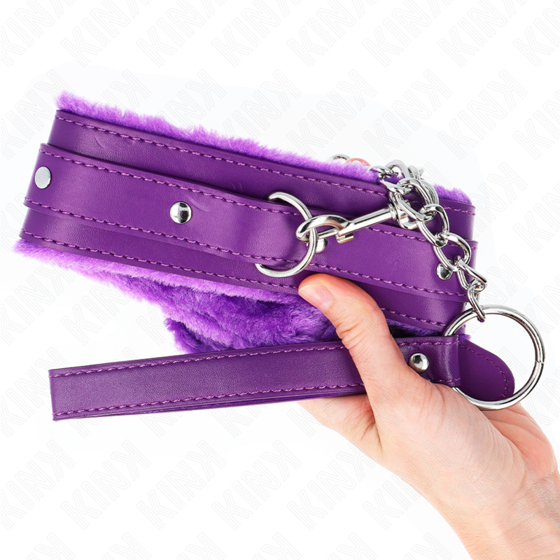 KINK - 65 CM PURPLE COLLAR WITH LEASH WITH RESTRAINTS ADJUSTABLE 36-42 CM X 5.5 CM