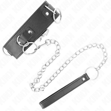 KINK - COLLAR WITH LEASH 65 CM 3 RINGS MODEL 2 ADJUSTABLE 36-43 CM X 5 CM