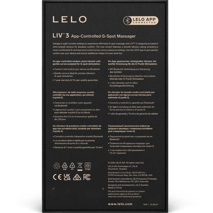 LELO LIV 3 Violeta – Estimulador Con Diseño Ergonómico Para Placer Sensorial