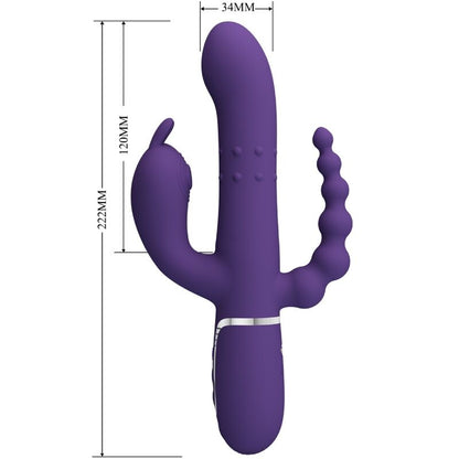 Pretty Love Cammy Vibratore Multifunzione 4 in 1 Viola – Tripla Stimolazione con Design Elegante e Ricaricabile
