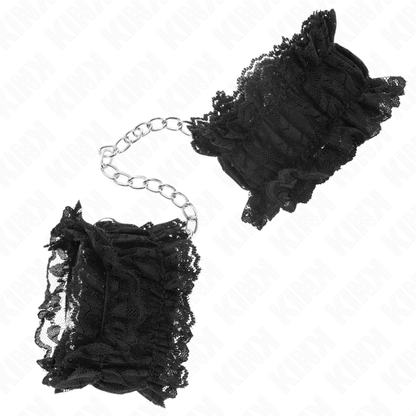 Braccialetti elastici in pizzo nero KINK: accessorio elegante per stile e comfort nel gioco di ruolo