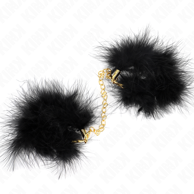 Comprar KINK Esposas De Plumas Negras Con Cadena Dorada – Diseño Elegante Para Experiencias Únicas-Noxtic