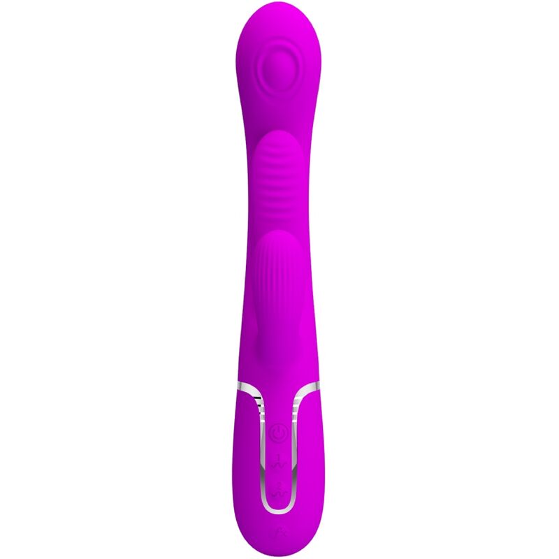 Pretty Love Shania Triple Rabbit Vibrator, Rosa - Design ergonomico con silicone medico per il piacere sensoriale