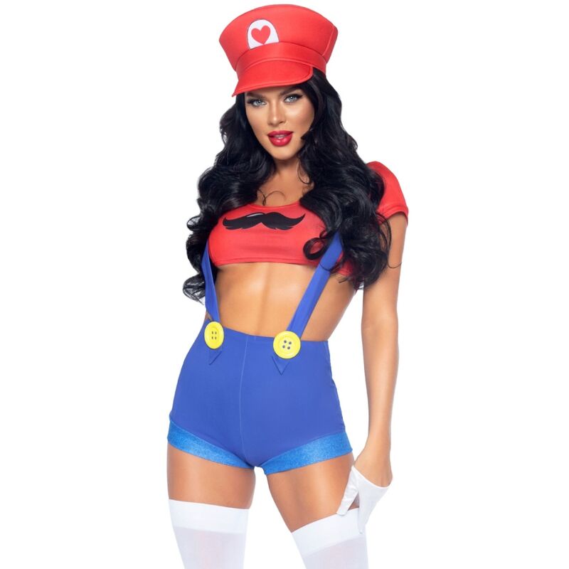 LEG AVENUE - DISFRAZ SEXY MARIO BROS ROJO/AZUL M-LEG AVENUE COSTUMES-Noxtic