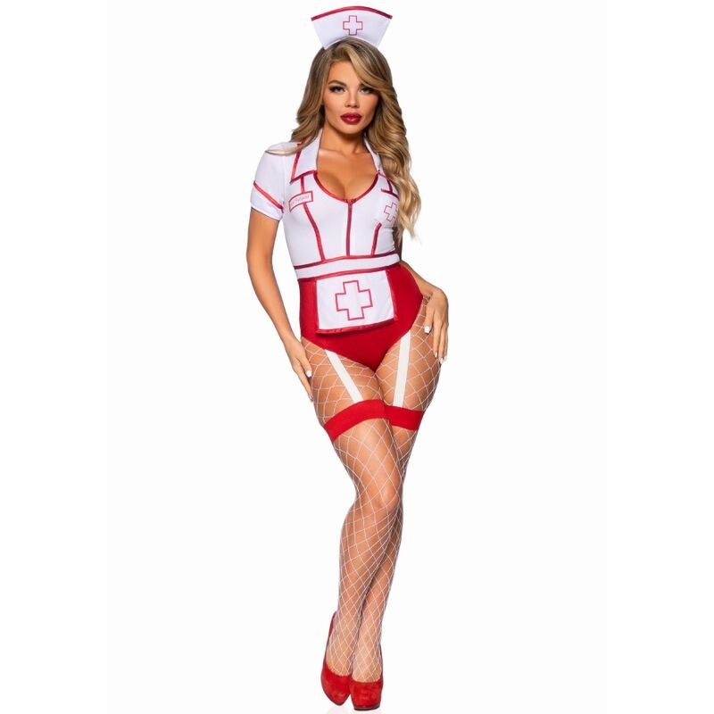 Costume da infermiera sexy rosso e bianco di Leg Avenue – Set elegante per eventi speciali