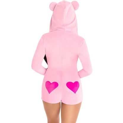 LEG AVENUE Tuta Teddy in velluto rosa M – Tuta comoda per feste intime