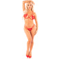 LEG AVENUE - OPEN CUP BRA + THONG RED HEART DESIGN ONE SIZE