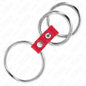 Comprar KINK Anillo Triple Metal Con Cuero Rojo – Diseño Elegante Para Mayor Comodidad y Estilo-Noxtic