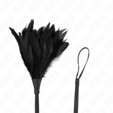 Giocattolo solletico KINK a forma di piuma di pollo, nero, 36 cm – Design unico per la stimolazione sensoriale