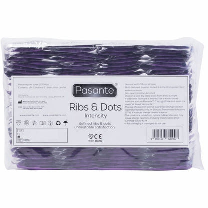 PASANTE - RIBS & DOTS PRESERVATIVOS INTENSITY 144 UNIDADES