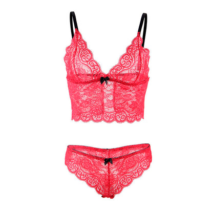 SUBBLIME - 953904 3-PIECE RED LACE AND SATIN SET L/XL