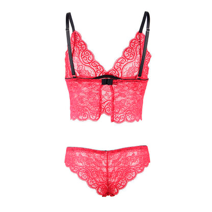 SUBBLIME - 953904 3-PIECE RED LACE AND SATIN SET L/XL