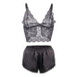 SUBBLIME - 953928 3-PIECE SET BLACK LACE AND SATIN L/XL