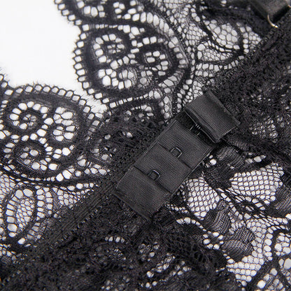 SUBBLIME - 953928 3-PIECE SET BLACK LACE AND SATIN L/XL