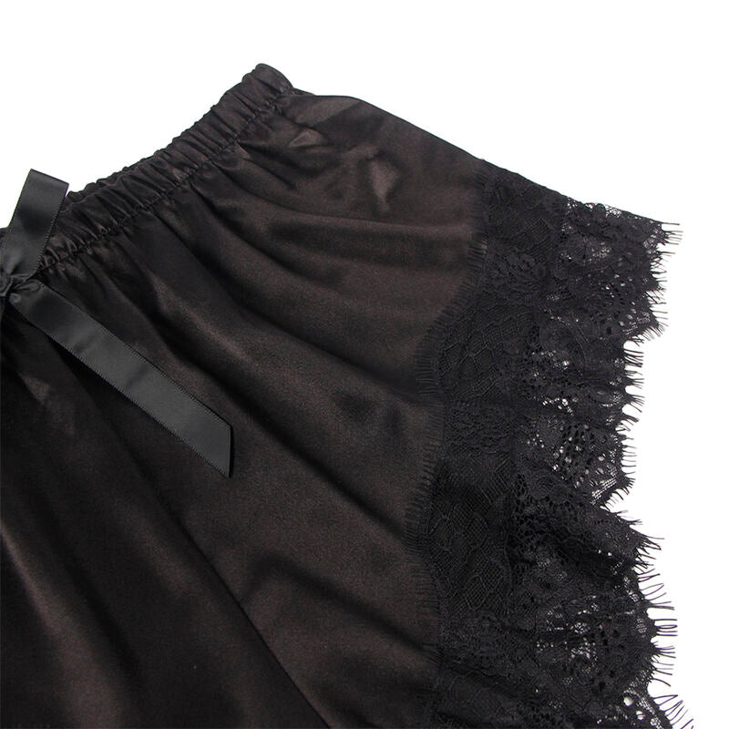 SUBBLIME - 953935 SEXY SATIN AND BLACK LACE PAJAMAS S/M