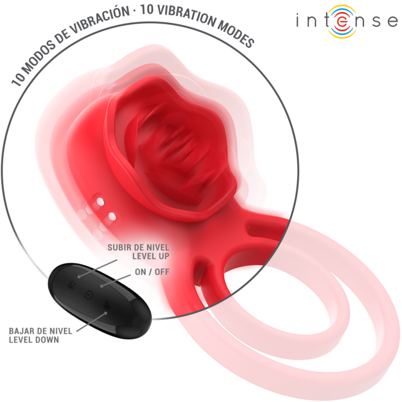 Stimolatore Intenso Gail Rose 10 Vibrazioni Rosso – Stimolatore con Telecomando per un Piacere Personalizzato