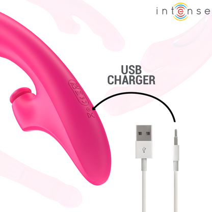Vibratore multifunzione 3 in 1 INTENSE EMI rosa – Design ricaricabile con 10 opzioni di vibrazione