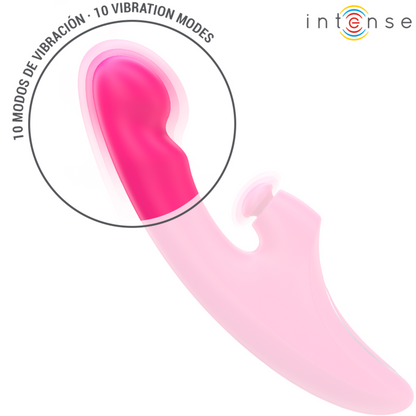 Vibratore multifunzione 3 in 1 INTENSE EMI rosa – Design ricaricabile con 10 opzioni di vibrazione