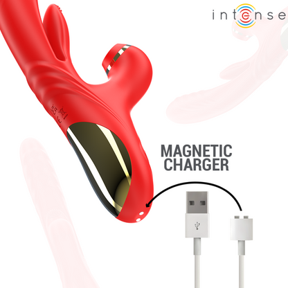 Comprar INTENSE Karol Vibrador Multifunción Rojo – Diseño Innovador Con Estimulación Y Succión Ajustable-Noxtic