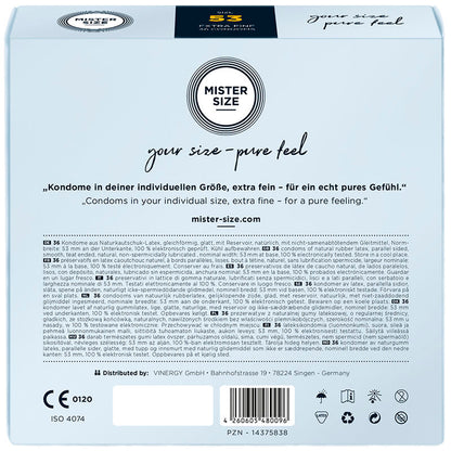 Comprar MISTER SIZE Preservativos Talla M 53 Mm – Ultrafinos Para Máxima Sensación Y Comodidad-PRESERVATIVOS-Noxtic