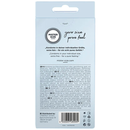 Preservativi MISTER SIZE Taglia M 53 mm – Vestibilità perfetta per il massimo comfort