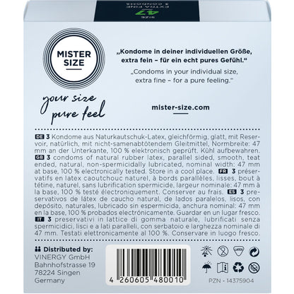 Preservativi Mister Size taglia XS 47 mm – Vestibilità perfetta per un comfort superiore