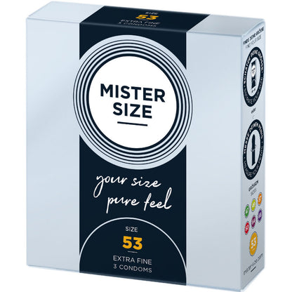 Preservativi Mister Size taglia M 53 mm 3 unità – Design confortevole per un piacere sicuro