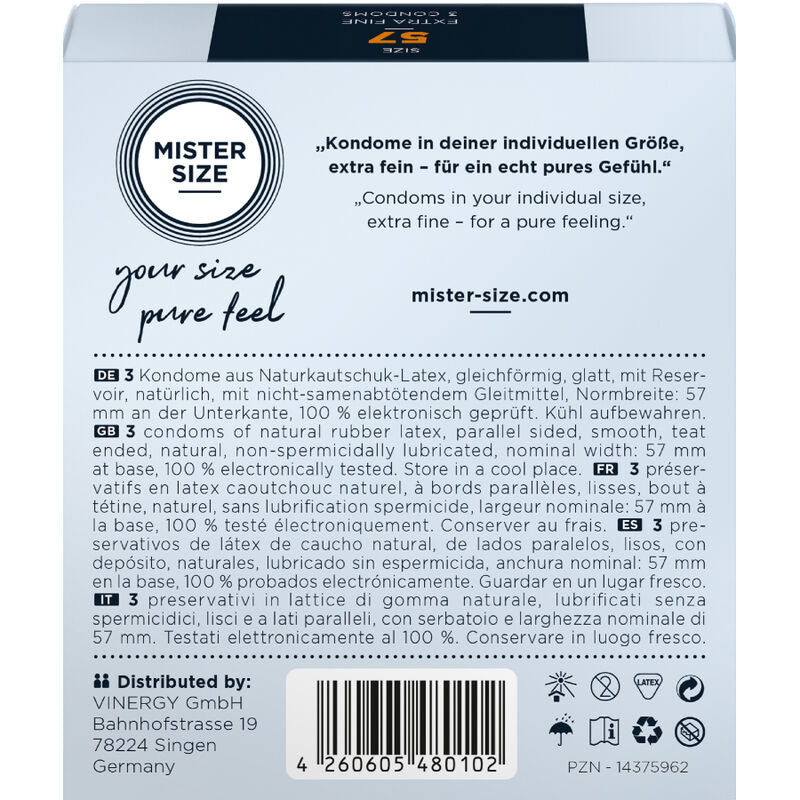 MISTER SIZE - CONDOMS SIZE L 57 MM (3 UNITS)