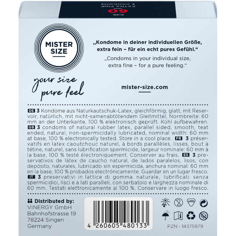 Preservativi Mister Size taglia XL 60 mm – Vestibilità comoda e sicura per un piacere affidabile