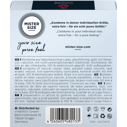 Preservativi Mister Size taglia XL 60 mm – Vestibilità comoda e sicura per un piacere affidabile