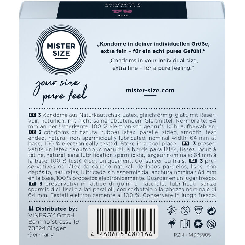 Preservativi Mister Size taglia XXL 64 mm – Vestibilità eccezionale per un comfort superiore