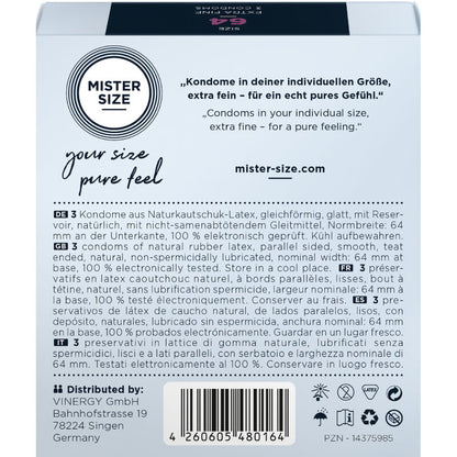 Preservativi Mister Size taglia XXL 64 mm – Vestibilità eccezionale per un comfort superiore
