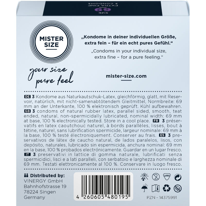 Preservativi MISTER SIZE Taglia XXXL 69 MM – Comfort e sicurezza per un'esperienza piacevole