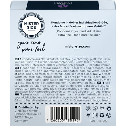 Preservativi MISTER SIZE Taglia XXXL 69 MM – Comfort e sicurezza per un'esperienza piacevole