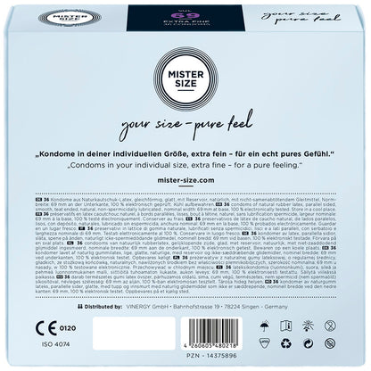Preservativi MISTER SIZE taglia XXXL 69 MM – Comfort superiore per uomini più grandi