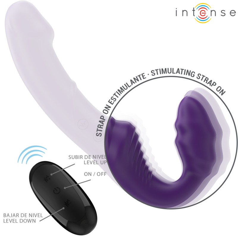 INTENSE - JILL DOUBLE VIBRATOR 20 CM VIOLET REMOTE CONTROL