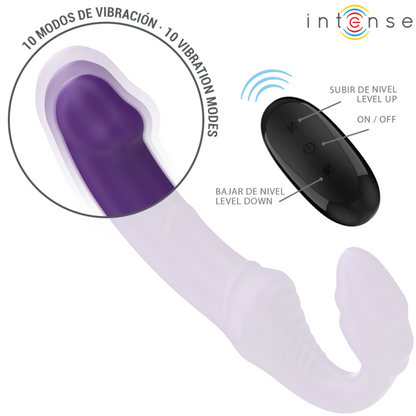 INTENSE - JILL DOUBLE VIBRATOR 20 CM VIOLET REMOTE CONTROL