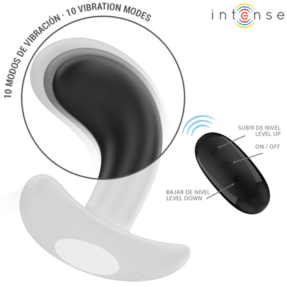 INTENSE Chandler Plug Anal Negro – Plug Con 10 Vibraciones Y Control Remoto Para Placer Personalizado